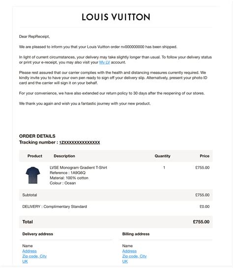 receipt louis vuitton order confirmation|louis vuitton receipt generator.